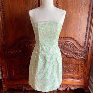 Vineyard Vines Sheath Dress (Green/Pink, Size 0)